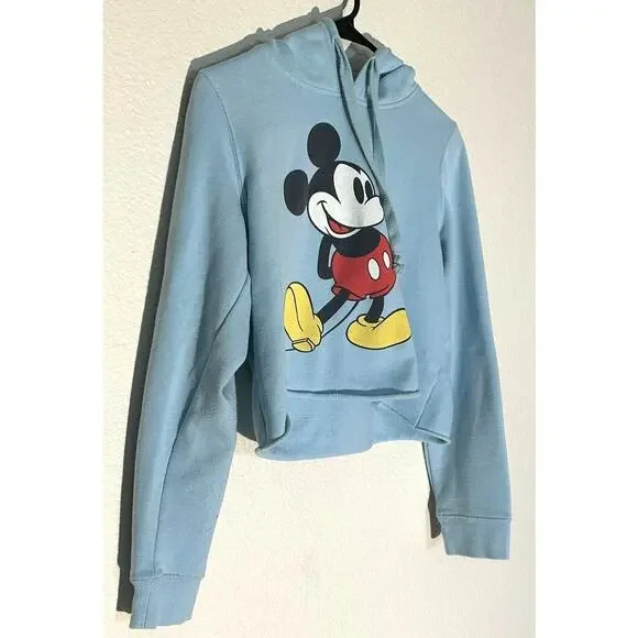 Disney Mickey Mouse Sky Blue Crop Top - Women's Medium - Picture 4 of 4